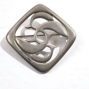 Vintage 1986 Ken Kantro Lovell Designs Dolphins Fish Pewter Brooch Pin